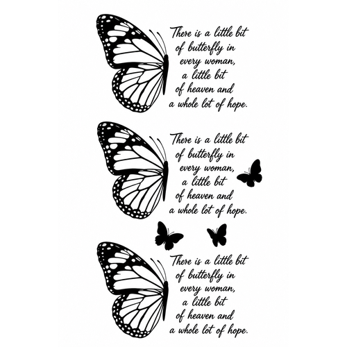 Butterfly & Hope Quote Semi-Permanent Tattoo – 3-Piece Set | Tats4u