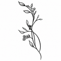 Elegant Floral Vine Semi-Permanent Tattoo (6.6 × 3.1 Inches) – Minimalist Botanical Design | Tats4u