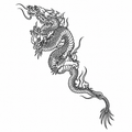 Chinese Dragon Semi-Permanent Tattoo - Size 8" x 5" inch | Tats4u