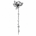 Lotus Flower Inspirational Quote Semi-Permanent Tattoo (6.6 × 3.1 Inches) – Elegant Floral Script Design | Tats4u