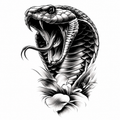 Floral Cobra Head Semi-Permanent Tattoo – 7.78 × 3.74 Inch | Tats4u