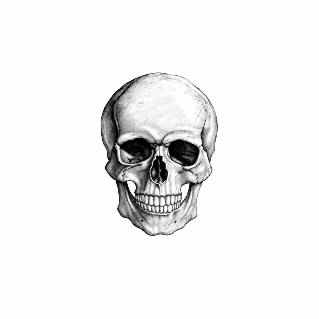 Realistic Skull Semi-Permanent Tattoo – Black & Grey Gothic Design (3 ...