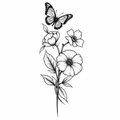 Butterfly & Bloom Semi-Permanent Tattoo – Floral Nature Design | Tats4u