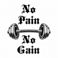 No Pain No Gain Semi-Permanent Tattoo – Gothic Dumbbell Gym Design, Water-Resistant, Long-Lasting (3.94 × 3.15 Inches) | Tats4u