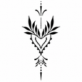 Ornamental Floral Vine Semi-Permanent Tattoo (6.6 × 3.1 Inches) – Symmetrical Botanical Design | Tats4u