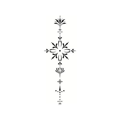 Ornamental Floral Sunburst Semi-Permanent Tattoo – 6.6 × 3.1 Inch | Tats4u