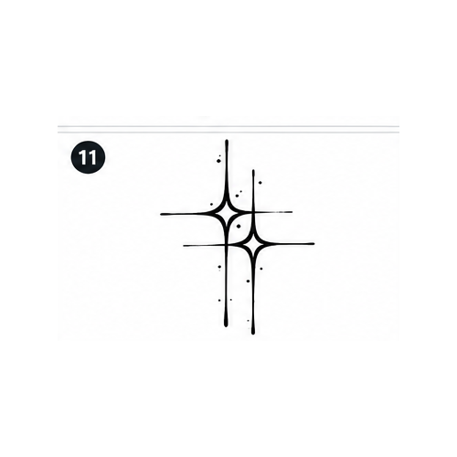 Minimalist Cross Semi-Permanent Tattoo – Fine-Line Black Design | Tats4u