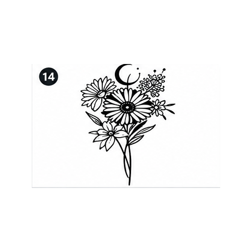 Wildflower Bouquet Semi-Permanent Tattoo – Botanical Floral Design | Tats4u