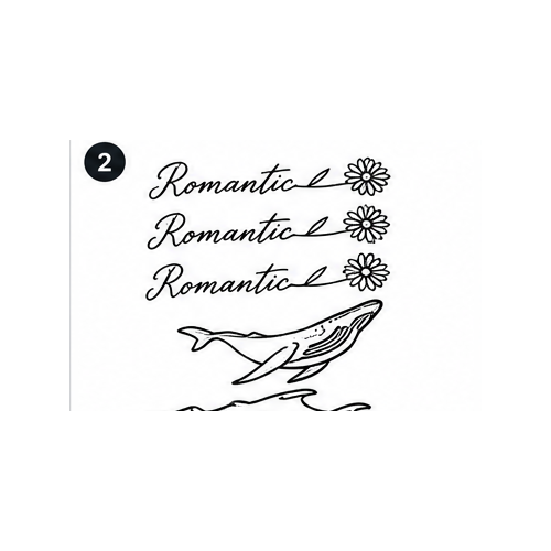 Romantic Script & Whale Semi-Permanent Tattoo – Minimalist Art | Tats4u