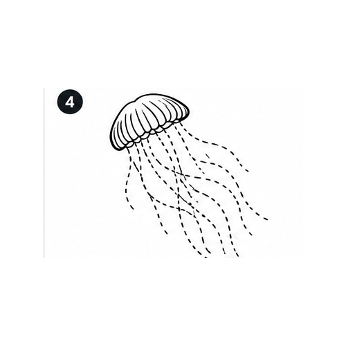 Minimalist Jellyfish Semi-Permanent Tattoo – Ocean-Inspired Design | Tats4u