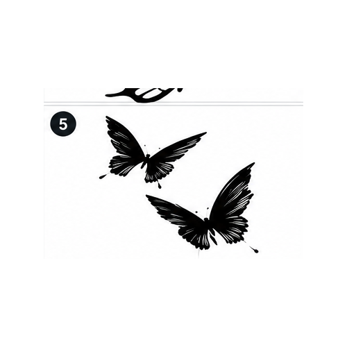 Flying Black Butterflies Semi-Permanent Tattoo – Bold Black Butterfly Design | Tats4u