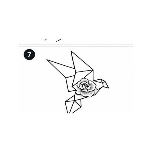 Origami Bird Semi-Permanent Tattoo – Geometric Minimalist Design | Tats4u