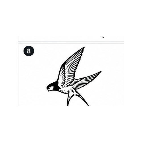 Swallow Bird Semi-Permanent Tattoo – Classic Black Ink Design | Tats4u