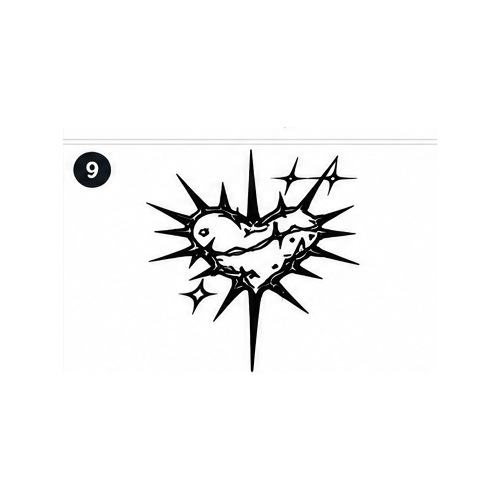 Spiked Heart Semi-Permanent Tattoo – Edgy Gothic Heart Design | Tats4u