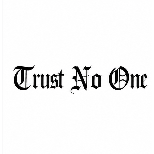 Trust No One Gothic Lettering Semi-Permanent Tattoo – 7.08 × 4.33 Inches | Tats4u